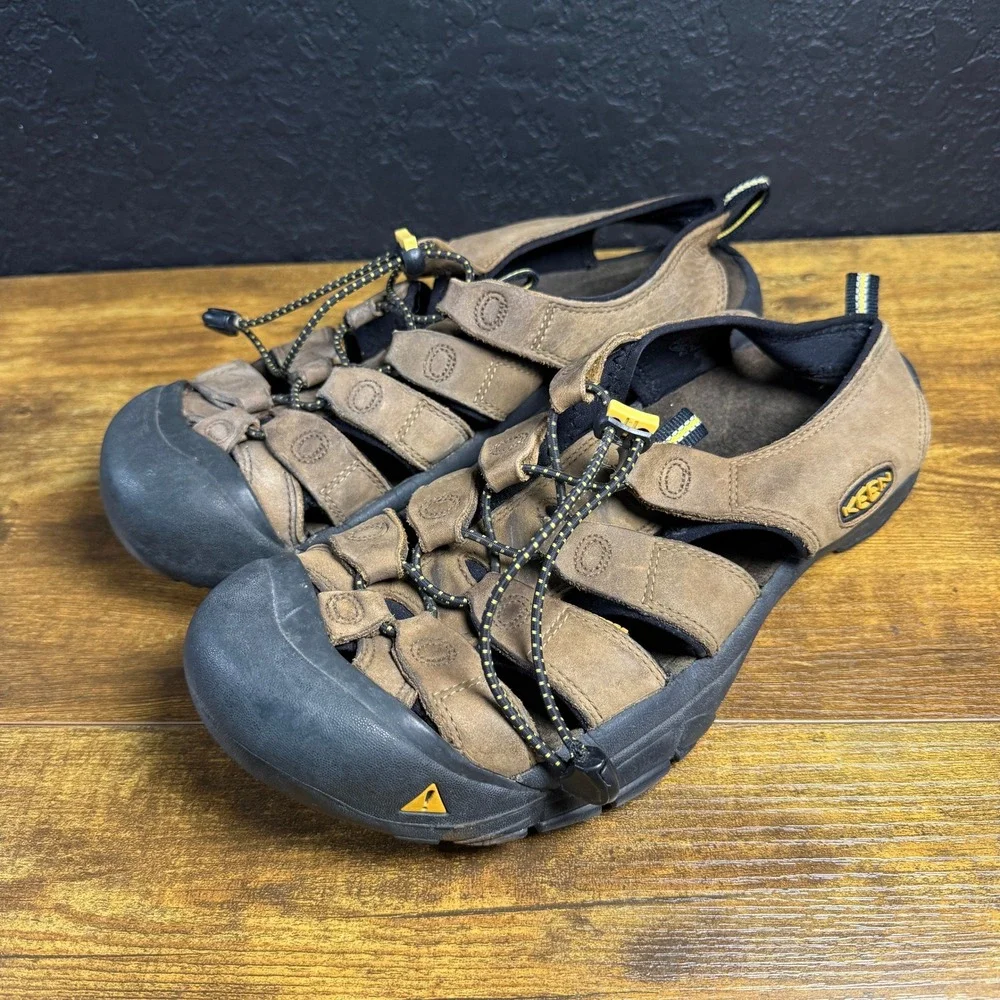 Keen Newport H2 Brown Leather Waterproof Hiking Sandals Mens 11.5